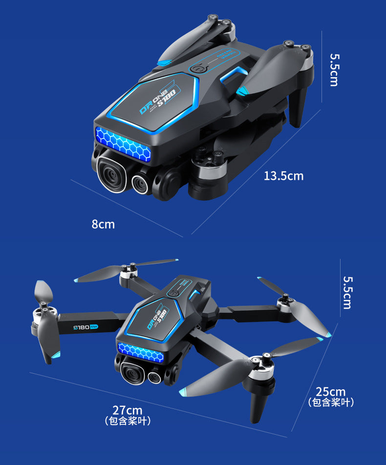 Cross-Border S180Drone Aerial Photography Electric Lens Obstacle Avoidance Brushless Motor Optical Flow Remote Control Aircraft Toy drone