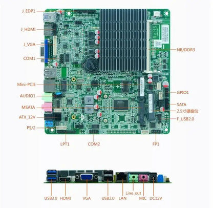 J3160 Motherboard Mini-ITX SBC IPC Mainboard industrial Fanless Board Mini ITX with ATOM DC-12V COM LAN VGA EDP