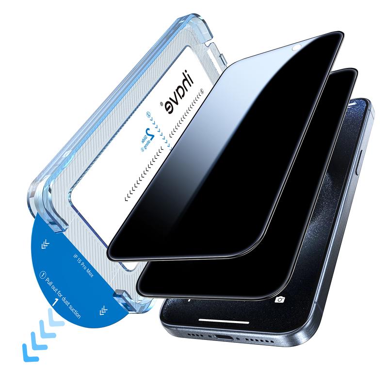 Screen Protector for iPhone 16/15/14/13/12 Series, Full Coverage Protective Tempered Glass, Easy Installation, Case-Friendly,Fingerprint Reduction,Shockproof Protection ACC  2 Pcs