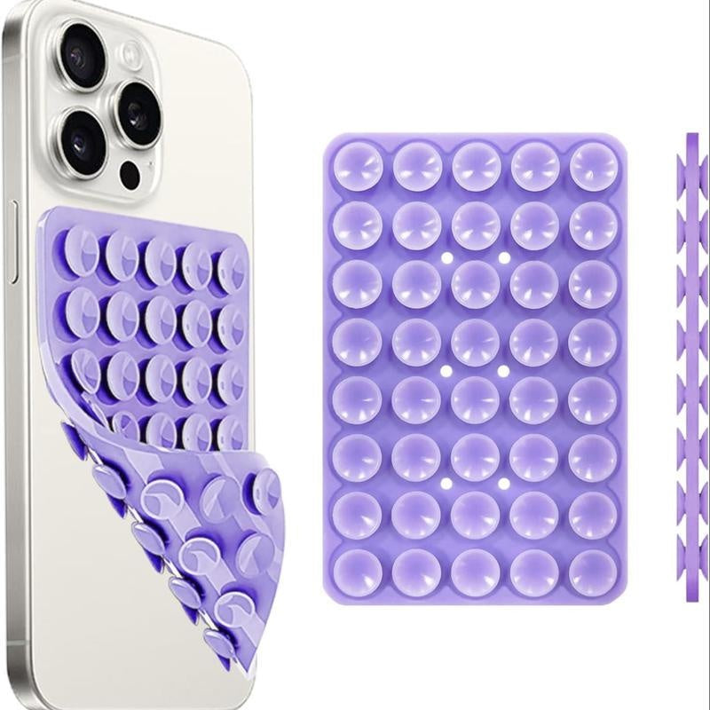 Silicone Suction Cup Phone Case Mount, 1 Count Double Sided Phone Holder Mount, Hands-Free Strong Grip Holder for Selfies and Videos, Phone Accessories