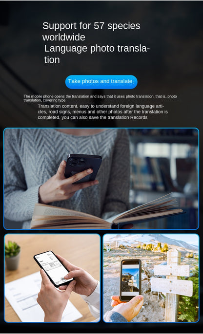 Black Technology Ai Large Model T1 Translator Ultra-thin Card Magnetic One-click Translation Global Video Inter-Translation