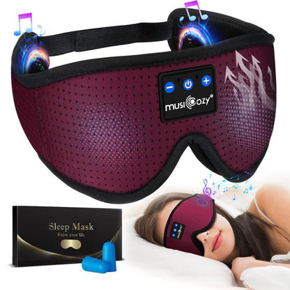 3D Bluetooth Sleep Mask with Headphones, Wireless Music Sleep Headband Eye Mask for Side Sleepers,Sleeping Comfortable Black-3D