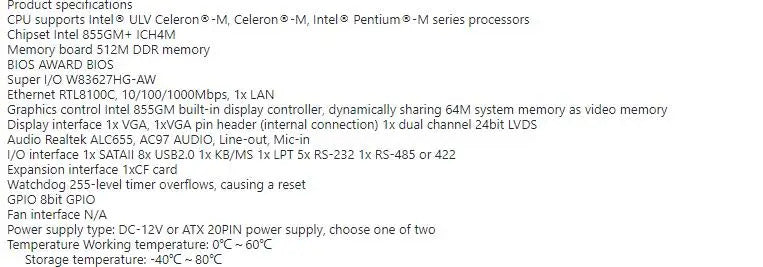 855-6COM  IPC Board 852GM 855GM 855 PCI Slot Mainboard LPT LAN 6COM Industrial Motherboard Mini-itx onboard CPU RAM