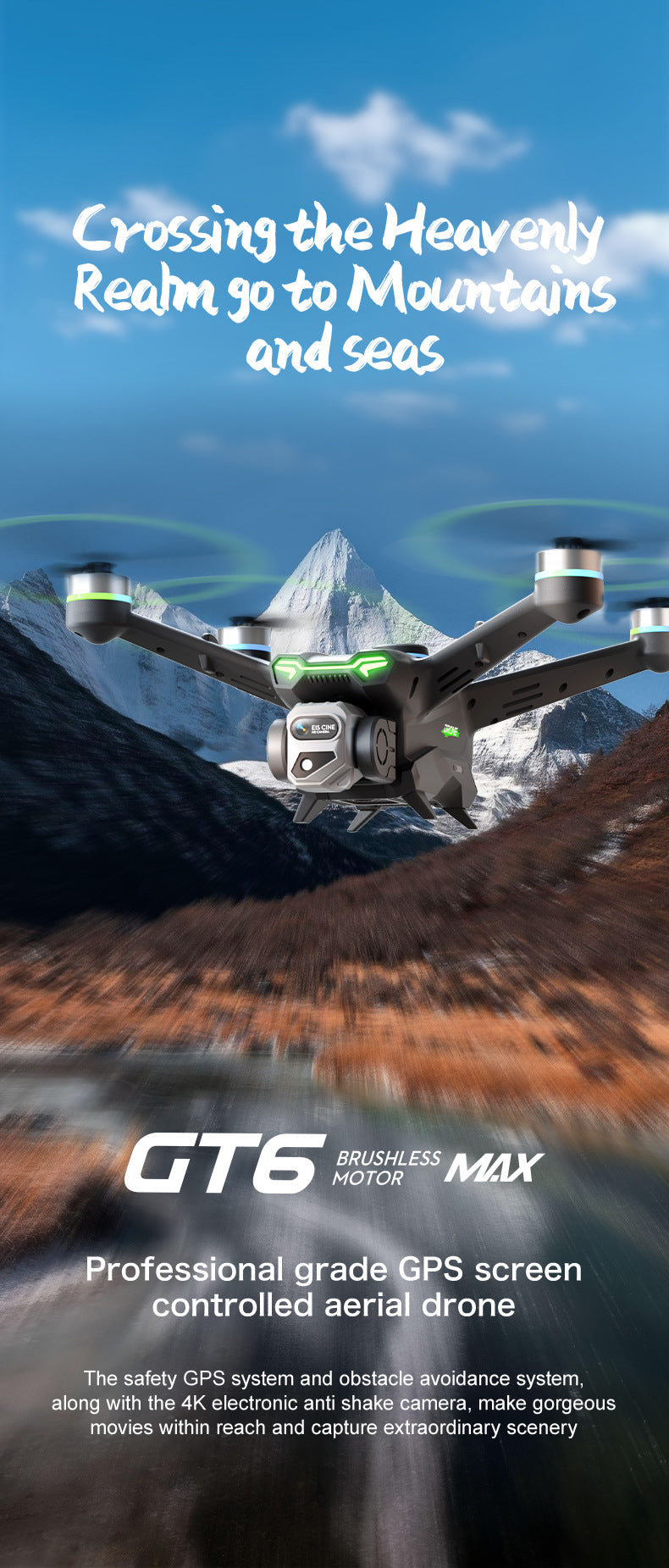 Cross-Border GT6Drone remote control with screen brushless motor HD aerial photography GPS Intelligent Positioning Remote Control Drone