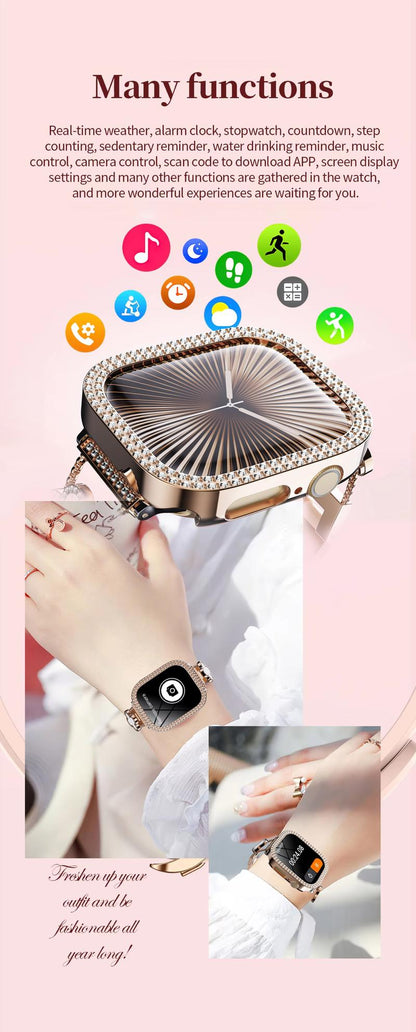 2025 Fashion Smart Watches for Women, Touch Screen Watch, Answer/Make Calls/100+ Sports Modes/Message Reminder, DIY Watch Dials, Wearable Devices, Smart Watches for iPhone/Andriod, Gift for Wife, Girl Friend