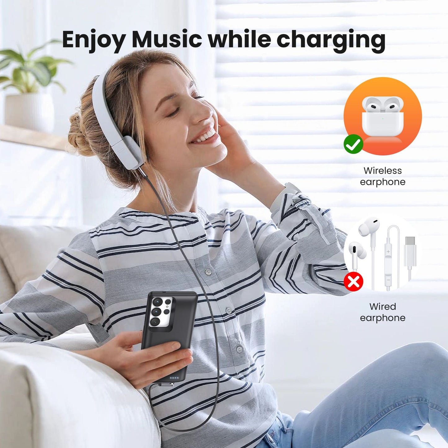 Applicable to Samsung S25/24/S23/S22ultra Back Clip Battery Power Bank Soft Gel Cross-Border Amazon Sale