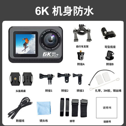 Cross-border new arrival6k Sports Camera Anti-Shake Bare Waterproof Outdoor Cycling Shooting Diving Fishing Sports Camera