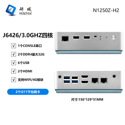 12th Gen N100 Mini Host Low Power Consumption Micro Dual Network Industrial Control Computer J6426 Industrial Small Host
