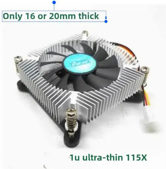 1150 1151 Cooler ultra-thin For Intel 45W CPU pure aluminum radiator FAN -wire Double ball fan thickness 2700±10%RPM 16MM 20MM