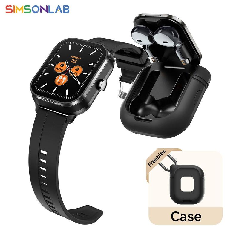 SIMSONLAB 2.01 Inch Smart Watch with Silicone Case, Fashionable Wearable Device for Men & Women, Support BT Calling and NFC Function, Multi-sport Modes Fitness Tracker