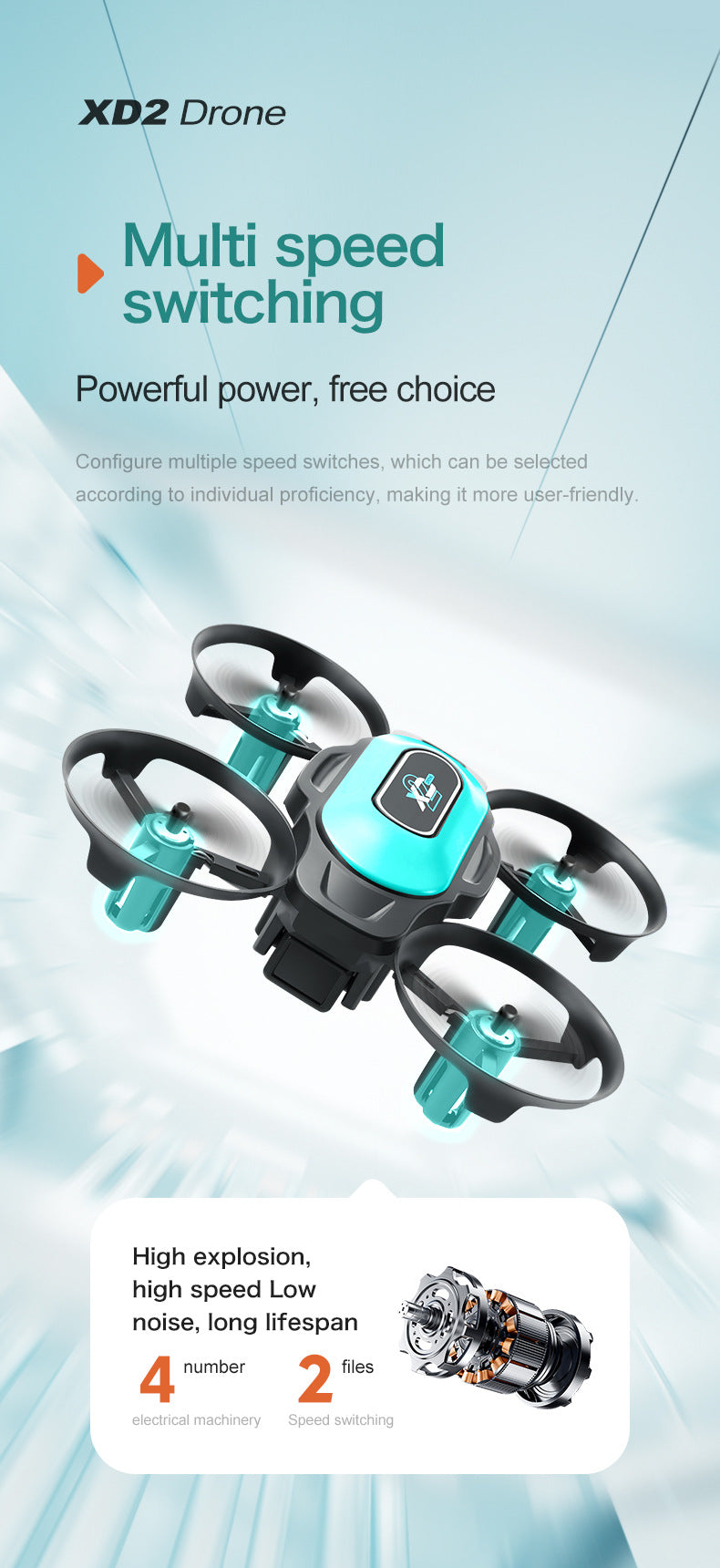 Cross-Border XD2Mini Drone, Shockproof and Impact Resistant2.4G Four-Axis Aircraft360°Rotating and Rolling Remote Control Toy
