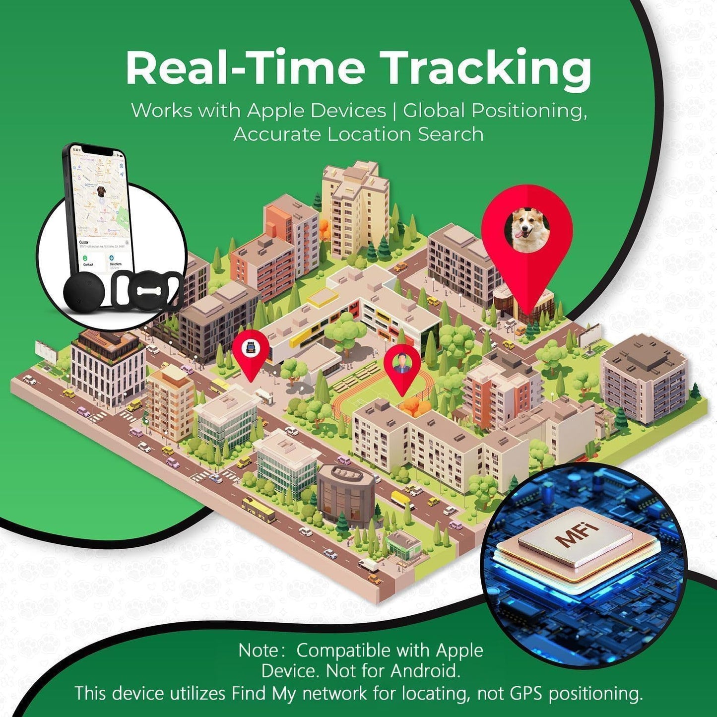 Cross-border Pet Tracker Applicable Apple Find My Designed iOS Anti-lost Device Waterproof Bone Protective Case