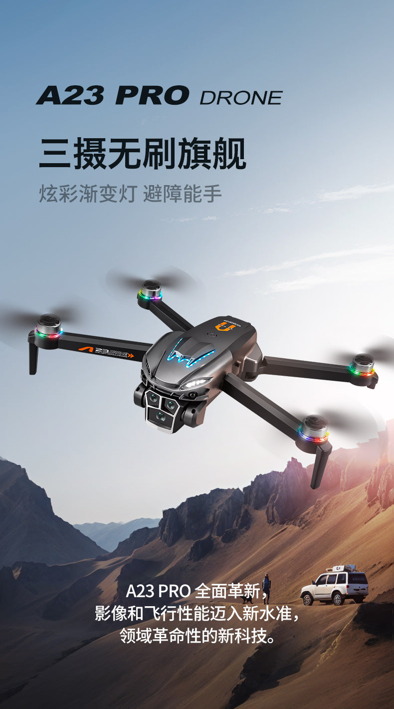 Cross-Border A23 PRO Drone HD Aerial Photography Quadcopter Brushless Obstacle Avoidance Remote Control Aircraft Export Toy