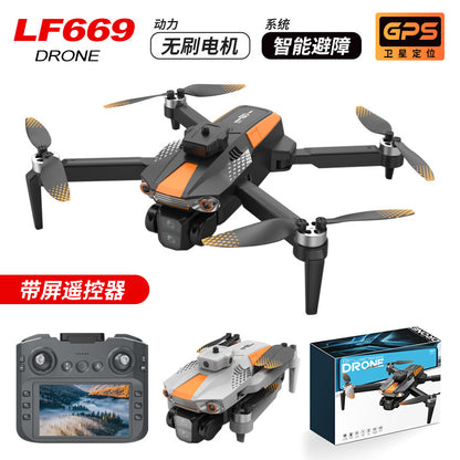 Cross-Border LF669Drone remote control with screen brushless motor HD aerial photography GPS Intelligent Positioning Remote Control Drone