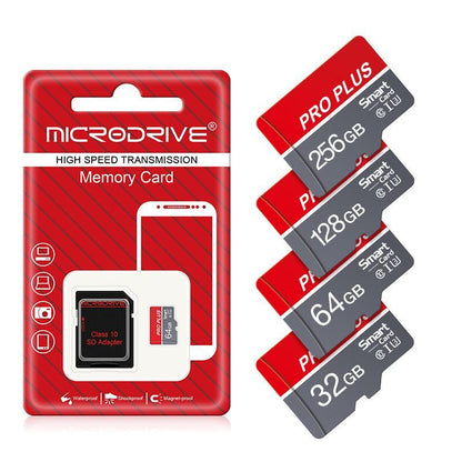 MICRODRIVE Micro TF SD Card, 1 Count 16GB/32GB/64GB/128GB/256GB Memory Card, Flash TF Cards with SD Adapter, Accessories for Tablets and Camera