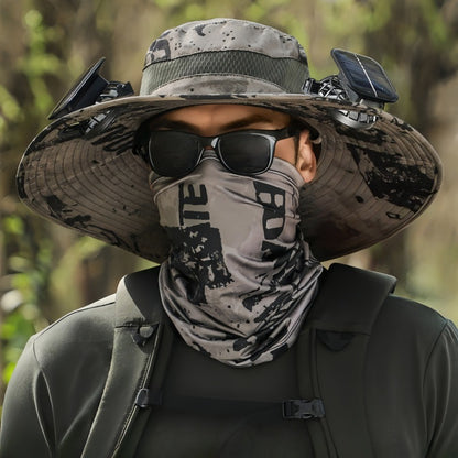 Foreign Trade Hot Item Solar Hat Rechargeable Dual Fan Men's Fishing Fisherman Hat Outdoor Sun Hat Sun Protection Hat