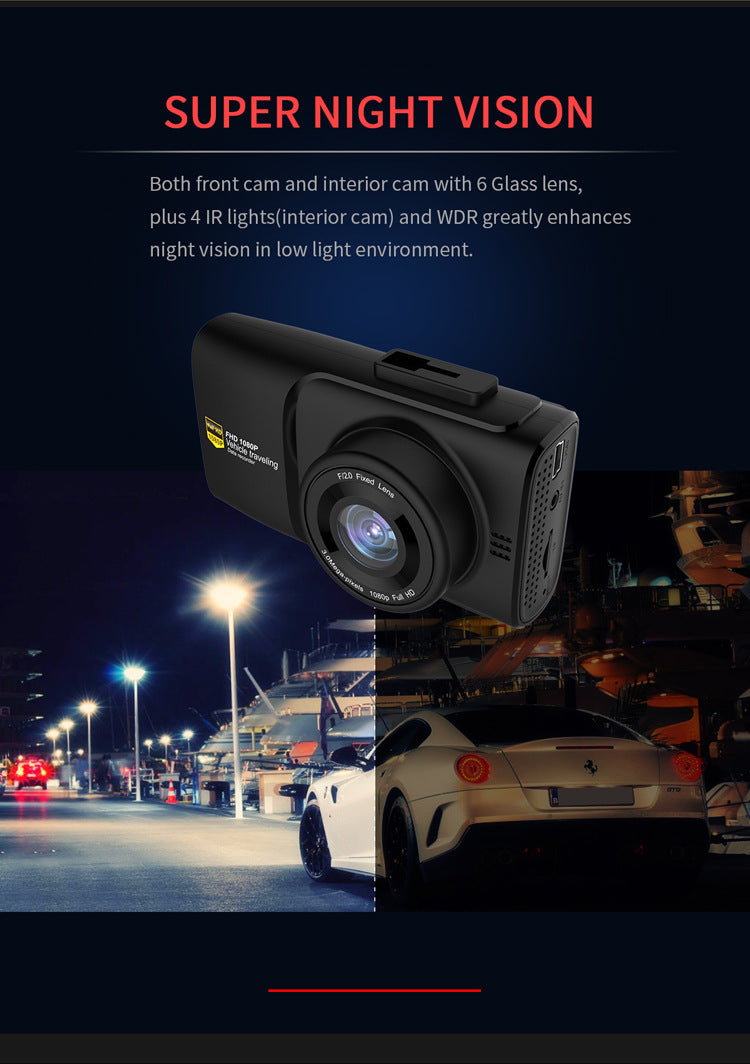 Cross-border Recorder HD Car Camera WiFi DVR Three-lens Dash Cam Factory Wholesale