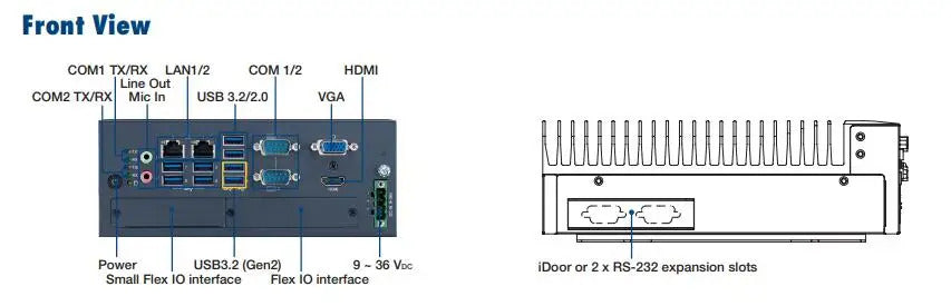MIC-770 V2 Fanless Embedded Industrial Computer Mini Industrial 10th Gen Core™ i3/i5/i7/i9 LGA 1200 Box PC input 9-36VDC 2*LAN