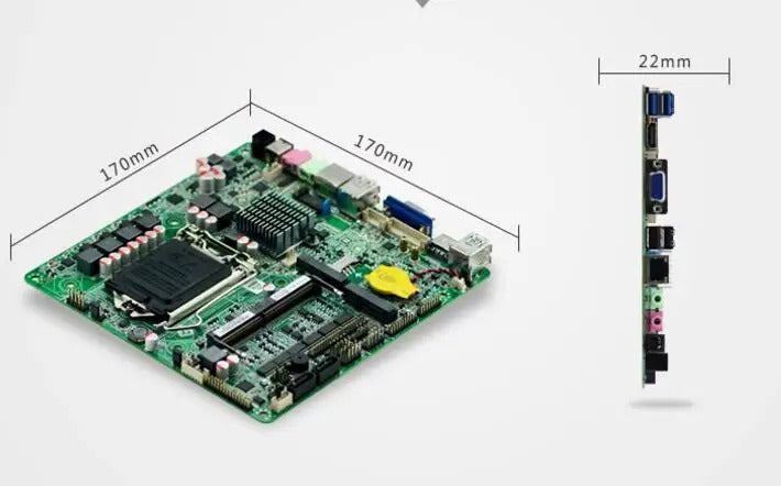 B150 Mini-ITX Motherboard 6/7th Core i3/i5/i7 LGA1151 CPU IPC SBC Embedded Ultra-thin Mainboard with 6*COM LAN DC-19V DDR4 VGA