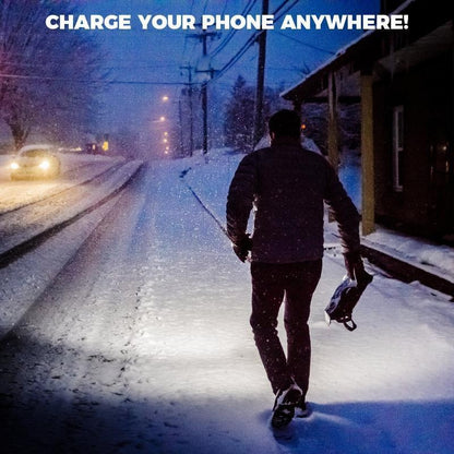 EXOVAN 2-in-1 Strong Flashlight (Power Bank)，Digital display of power, Rechargeable，Zoomable, , X4Waterproof, Adjustable Brightness Flash Light for Outdoor, Emergency, Camping Accessories，Black