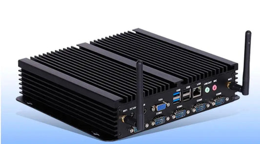 Embedded Fanless Industrial Mini BOX PC For Intel J1800 J1900 i5-3317U-5200U i3-4010U-7100U i7-6500U 64GB SSD 6*COM Barebone 12V