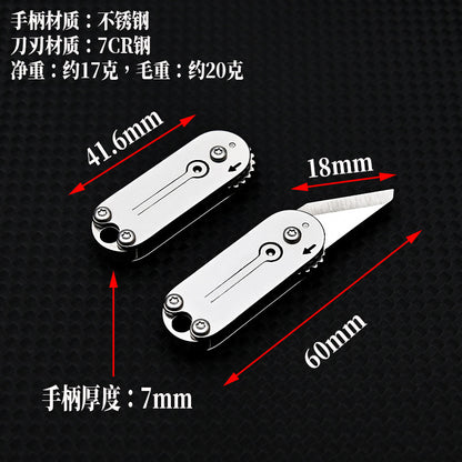 Cute Stainless Steel Mini Pocket Knife Portable Pocket Knife Keychain Pendant Unboxing Courier Knife