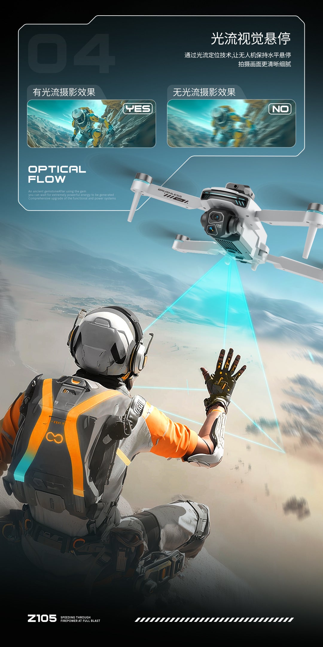 Cross-Border Z105Drone remote control with screen HD aerial photography brushless motor obstacle avoidance quadcopter toy airplane