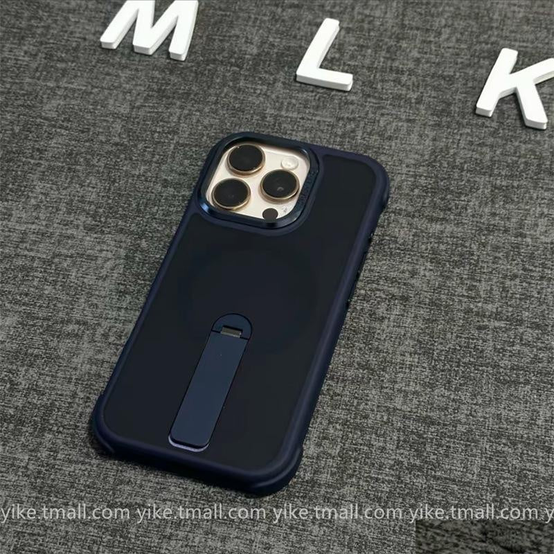 Suitable for iPhone 17 16 15 14 13 12 Pro Max Air Plus SE Phone Case Matte Magnetic Case Apple 15 Stand One-word Bracket Phone Protective Cover