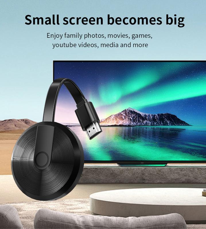 ZIHNIC Wireless Screen Projector HD TV Monitor Portable Mobile Phone Connection TV Monitor HD Wireless 5G 4K Horizontal and Vertical Screen Connector