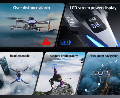 Cross-border Drone GT8Three-Camera Aerial Photography Four-Axis Flight Power Display Over-Distance Reminder Remote Control Toy Airplane