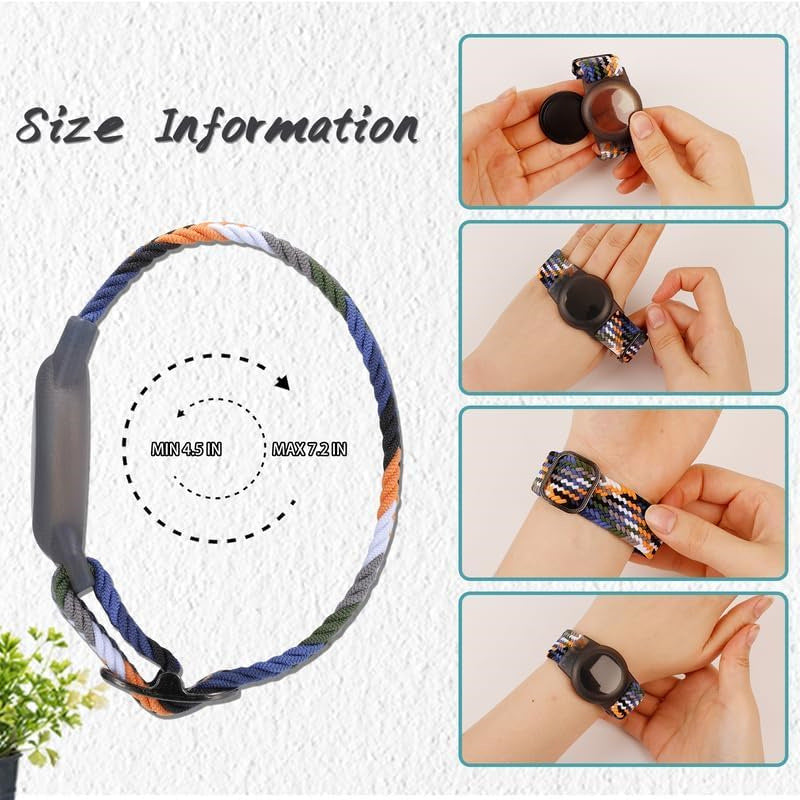 Cross-Border Find My Global Positioning Tracker Suitable for Children Woven Pattern Bracelet Strap(Only iOS）