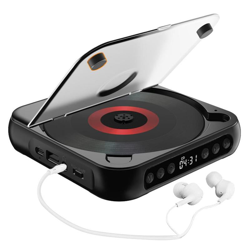 MEGICOT Portable Bluetooth-compatible CD-Player, Multifunction Rechargeable CD-Player with LED Display, Portable Speakers for Home, Outdoor & Car, CD Music Player, CD DVD Player, Portable Media Player