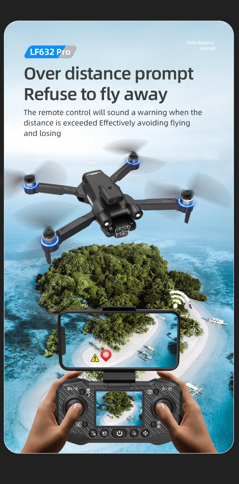 Cross-Border LF632Drone with screen control, optical flow positioning, quadcopter with brushless motor Remote Control Airplane Toy