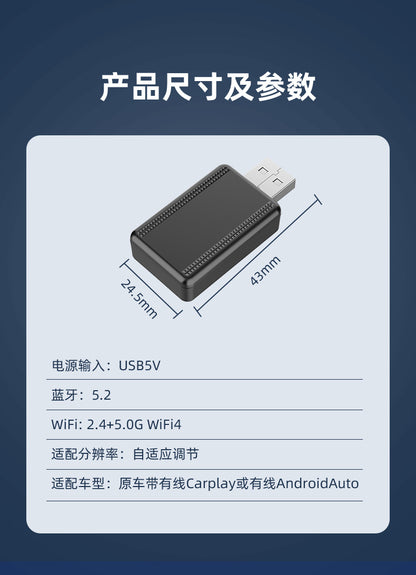 Wireless carplay Adapter for Android Auto Wired to Wireless Car Navigation2Combination1carplay Box