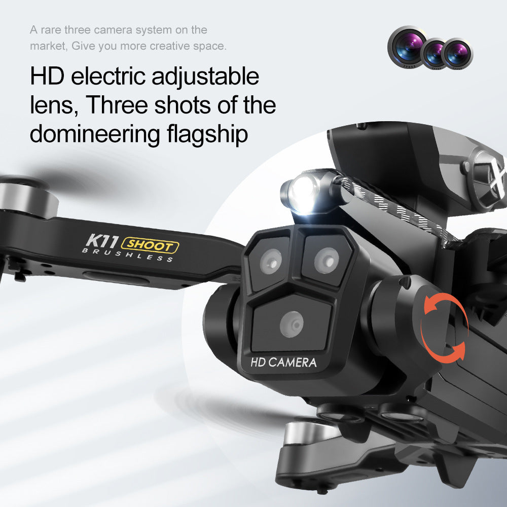 K11Max Drone Brushless Motor Three-Camera Aerial Photography Quadcopter Water Bomb Launch Remote Control Aircraft Drone