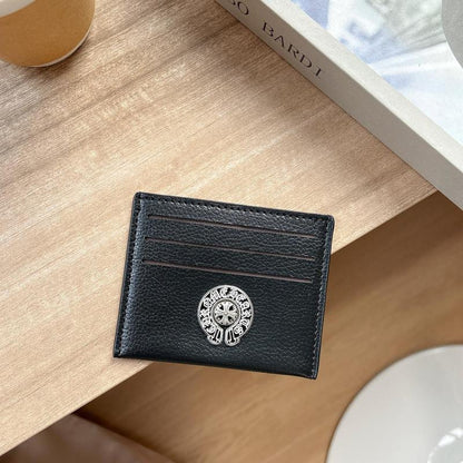 【Free-Ship】Cross Heart Card Holder, Cowhide Leather Card Holder, Cross Logo Wallet, Gothic Cross Chrome Cross Leather Card Holder Pattern, Cowhide Leather Cross, Gift For Boyfriend, Dad, Husband, Birthday Gift Idea