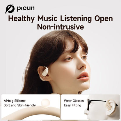 Picun H1 Lightweight Earbud Audio Headset with CVC, HD Microphone, Electronic Touch Control, Ideal for Cycling, Running & Workouts, Wireless Design