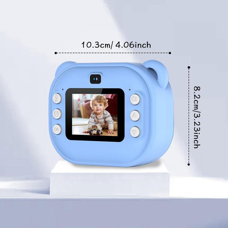 Instant Camera, Portable Camera, Digital Camera, Multifunctional 1080P HD Dual-Camera Kids Instant Print Camera, Includes Storage Card & Thermal Paper Roll, Birthday Gift