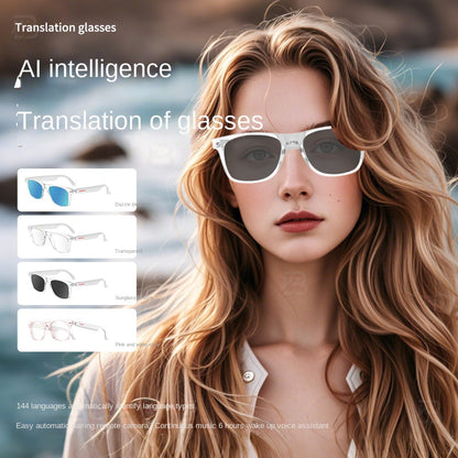 Black Technology Translation Smart Wireless Bluetooth Headset Myopia Glasses Anti-Blue Light Voice Call IOS Android Universal