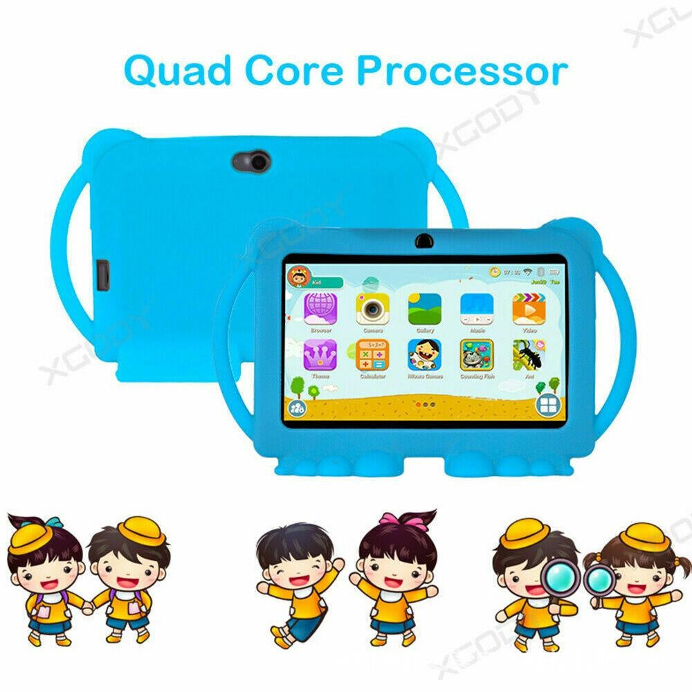T702 Android 7-inch Kids Tablet with Protective Case Early Education Smart Device Drawing Learning Love Doll