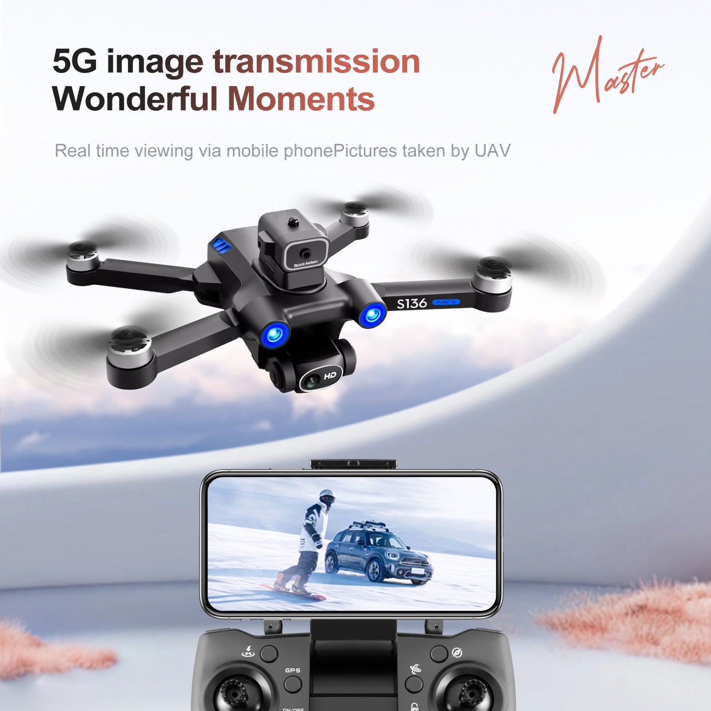 Cross-Border S136Uav GPS Positioning Brushless Motor HD Dual Camera Aerial Photography Obstacle Avoidance Remote Control Aircraft Drone