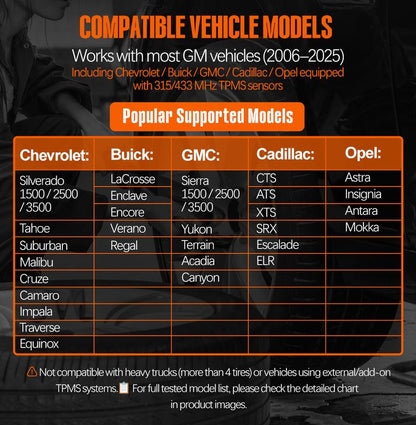 VXDAS EL-50448 TPMS Relearn Tool for GM Tire Sensor TPMS Reset Tool Tire Pressure Monitor system Activation Tool OEC-T5 for GM Buick/Chevy/Cadillac Series Vehicles 2023 Edition TikTokShopBlackFriday