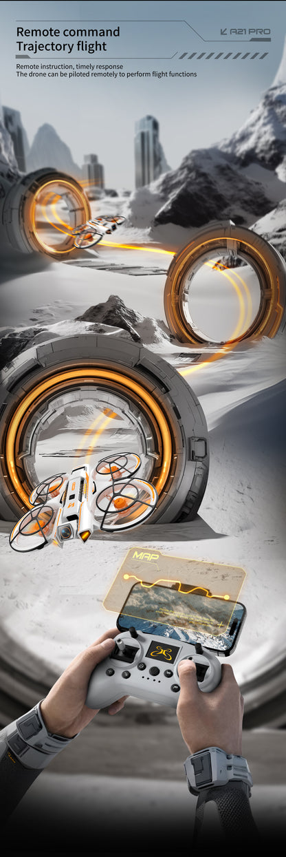 Cross-Border A21Drone Brushless Motor Mecha Style Aircraft Optical Flow Positioning Aerial Photography Full Protection Remote Control Airplane