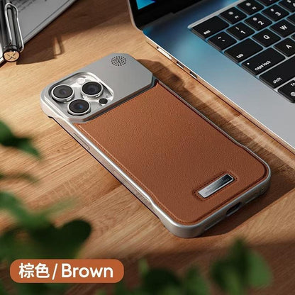 Compatible with iPhone 17 16 15 14 13 12 Pro Max Plus Air Leather Aroma Frameless Magnetic Phone Case Apple 15/14 Metal Protective Cover 13