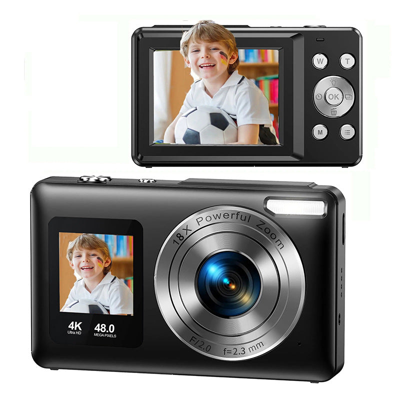 Cross-Border4K Hd4800W Digital Camera Student Party Girl Gift Portable Dual Screen Camera Children's Camera