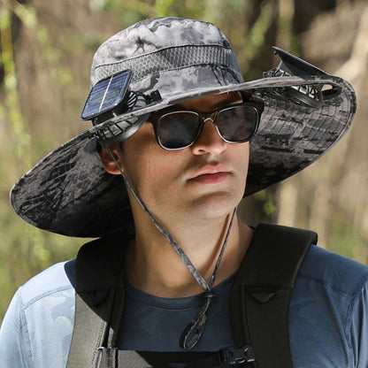 Foreign Trade Hot Item Solar Hat Rechargeable Dual Fan Men's Fishing Fisherman Hat Outdoor Sun Hat Sun Protection Hat