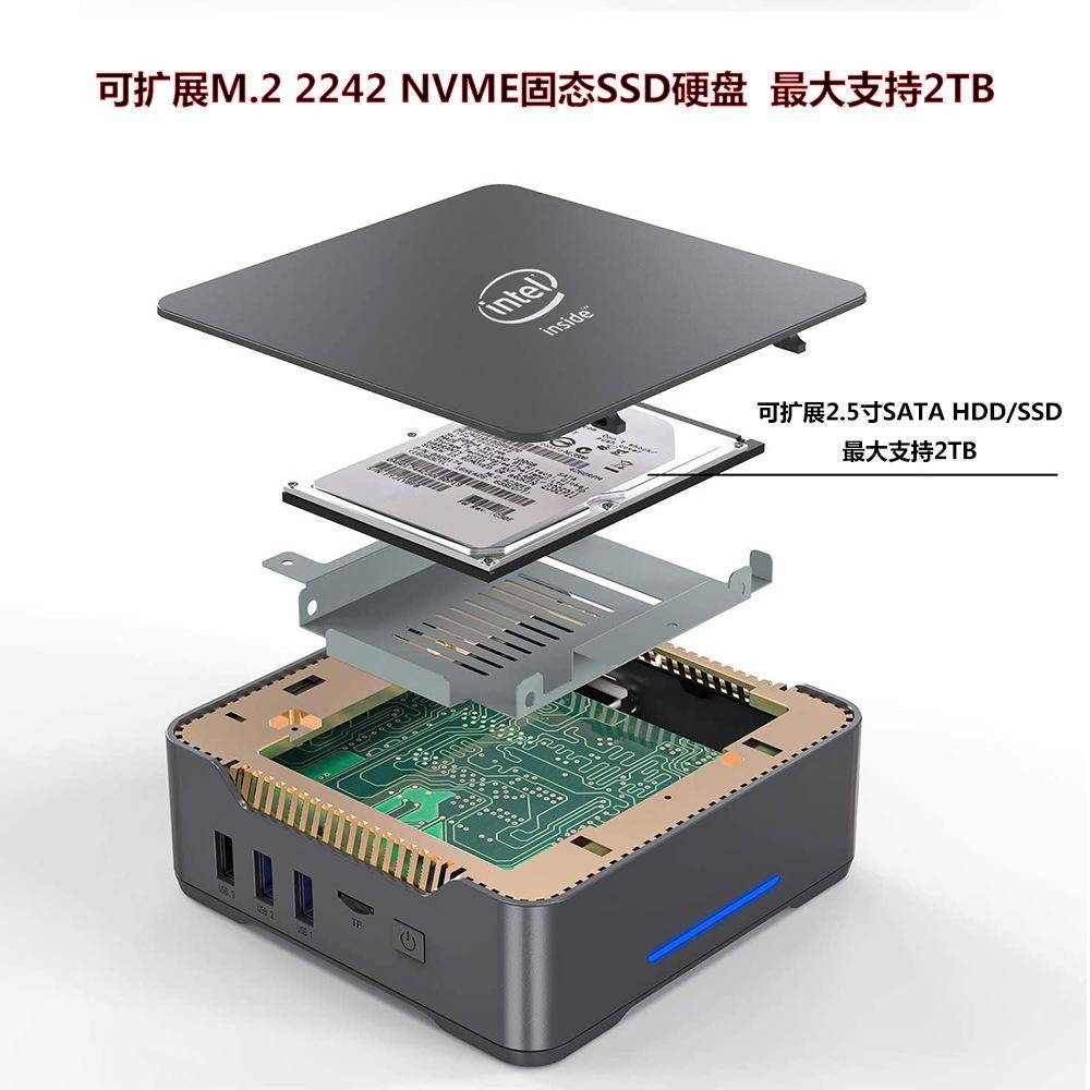 GK3VPLUS/N100 Mini Host N150 Home Office 4K Gaming Micro Portable Computer with Triple Screen Output