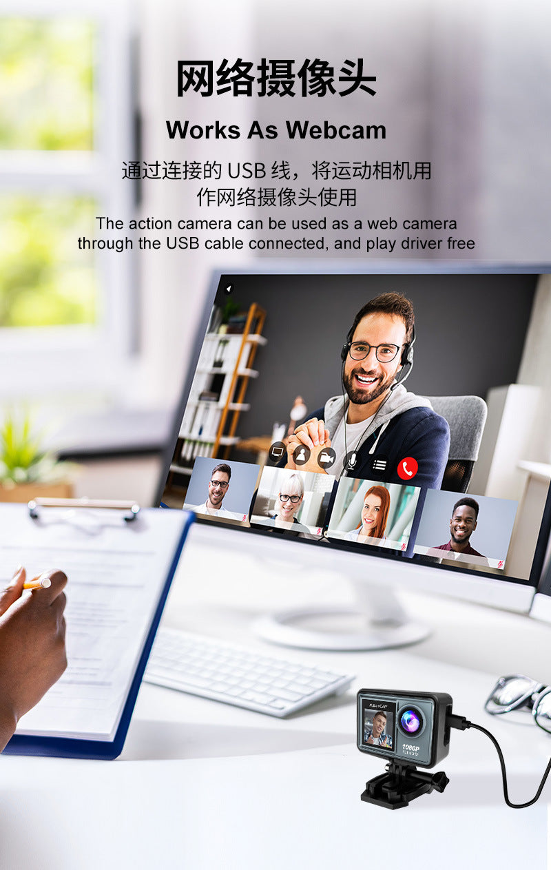 Cross-border new high-definition sports camera waterproof wifi Remote Control Outdoor Aerial Photography Camera Helmet Riding Camera