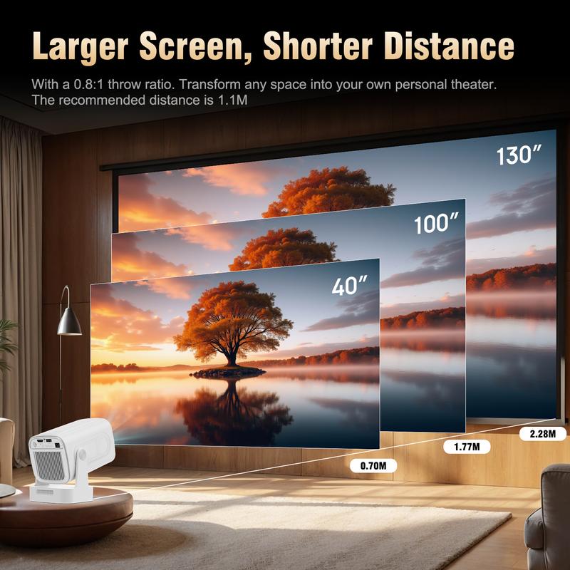 [US warehouse] Magcubic Auto Focus HY310 Projector 330ANSI Google Assistant 4K Decode Native 1080P BT5.4 WIFI6 Android 11 Built-in Speaker Allwinner H713 180° Flexible 130"Screen 60Hz Reflash Home Cinema Mini Portable Projector Wireless Local