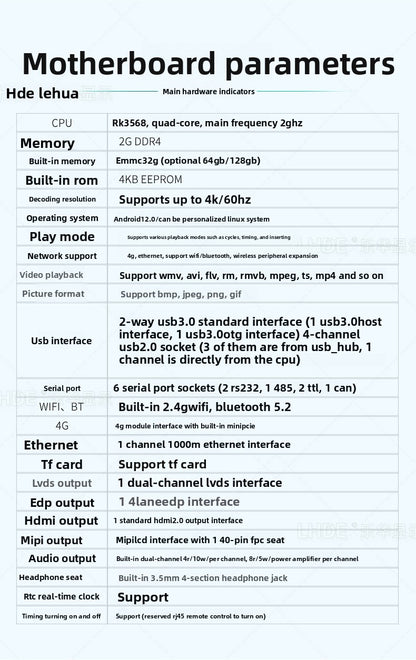 Industrial Motherboard Android RK3568 Industrial Computer Mechanical Automation Vending Machine Express Cabinet